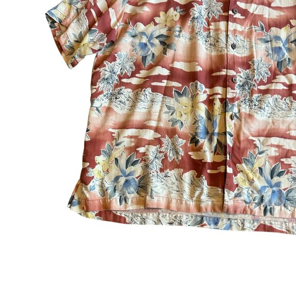 Tommy Bahama 100% Silk Tropical Print Button-Down Shirt Short Sleeve Size 2XL - Picture 4 of 12